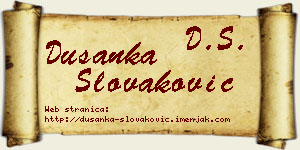 Dušanka Slovaković vizit kartica